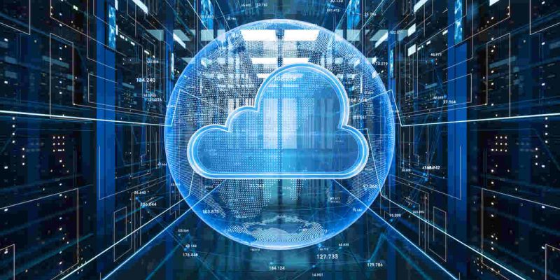 Big data and cloud computing, 3d rendering. Computer digital drawing.